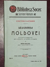 Descrierea Moldovei- Dimitrie Cantemir Biblioteca Socec foto