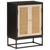 VidaXL Dulap, negru, 55x30x76 cm, lemn masiv de mango și fier 372000