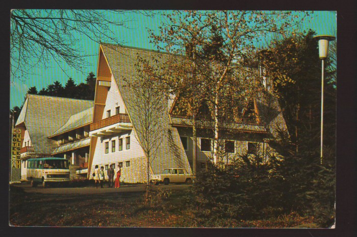 CPIB 22281 - CARTE POSTALA - JUD. SUCEAVA. MOTELUL ILISESTI, AUTOBUZ, AUTOTURISM