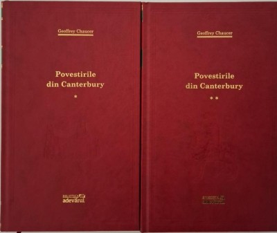 Povestirile din Canterbury (2 volume) &amp;ndash; Geoffrey Chaucer (coperta putin uzata) foto