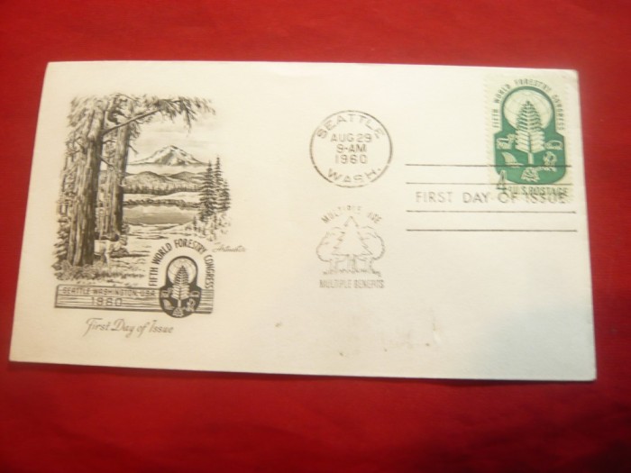 Plic FDC Congresul Mondial Forestier 1960 SUA