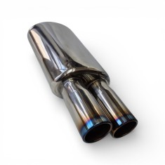 Toba sport cu 2 iesiri din inox rotunde arse