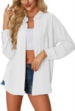 Cumpara ieftin Bluza cu maneca lunga pentru femei SOADKP, tip camasa, eleganta, alb, S - OUTLET