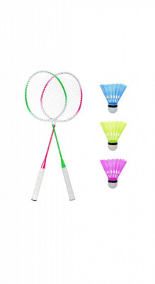 Set Palete Badminton, 3 Fluturasi, Aluminiu, Multicolor foto