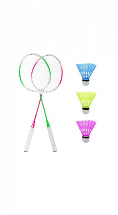 Set Palete Badminton, 3 Fluturasi, Aluminiu, Multicolor