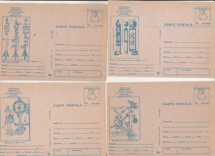 bnk cp Set 5 cp Expofil Interastrofilex `90 Botosani - necirculate - marca fixa