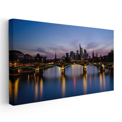 Tablou Podul de Fier Frankfurt Germania Tablou canvas pe panza CU RAMA 40x80 cm foto