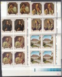 ROMANIA 1970 LP 751 REPRODUCERI DE ARTA SIMTURILE BLOCURI 4 TIMBRE MNH