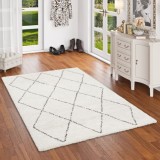 Covor Premium Belgian Model Tibet 52864-653, Marime 80 x 150 cm, Crem, Inaltime Fir 30 mm, Antialergic, Polipropilena, Living, Dormitor, Sufragerie, B
