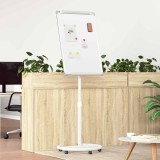 vidaXL Tablă albă magnetică cu roata Alb și gri 62 x 62 x 195 cm EPS 42019278