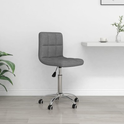vidaXL Scaun de birou pivotant, gri deschis, material textil foto
