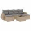 Set canapele de gradina, 7 piese, cu perne, bej, poliratan