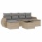 Set canapele de gradina, 7 piese, cu perne, bej, poliratan