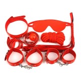 Set Rosy Bondage Night 7pcs Rosu