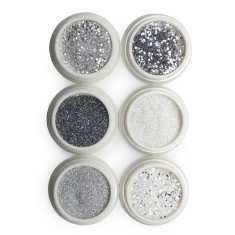 Decor pentru design de unghii Global Fashion sclipici, set, 6 culori