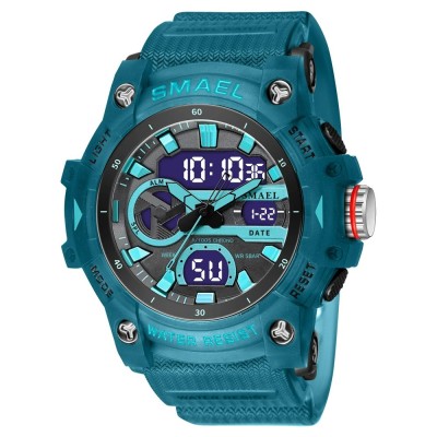 Ceas barbatesc de mana Smael Sport Casual Fashion Analog Digital Dual Time Quartz Albastru foto