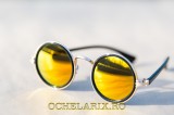 Ochelari Unisex Lentila Rotunda - Auriu, Plastic