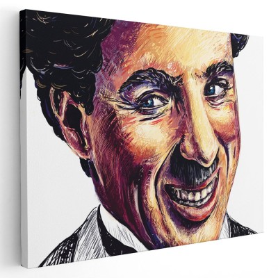 Tablou Charlie Chaplin comediant Tablou canvas pe panza CU RAMA 40x60 cm foto