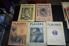 sase eviste Flacara 1912-1922 (Regina Maria, Iulia Hasdeu, s.a.) plus bonus foto