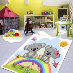 Covor antiderapant pentru copii Rainbow Elephants 100x150 cm