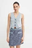 Morgan vesta jeans CFLA un singur rand de nasturi, CFLA
