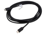 Cablu USB 2.0 USB-C Mufă Nichelată 3m Negru