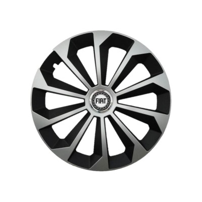 Set 4 Capace Roti 14 inchi (R14) Fame Gri-Negru, Compatibile Cu Fiat foto