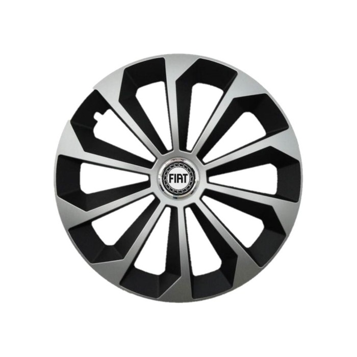 Set 4 Capace Roti 14 inchi (R14) Fame Gri-Negru, Compatibile Cu Fiat