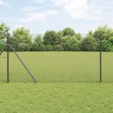 VidaXL Gard din S&acirc;rmă Sudată cu 7 St&acirc;lpi Gri 1.4x10 m Oțel