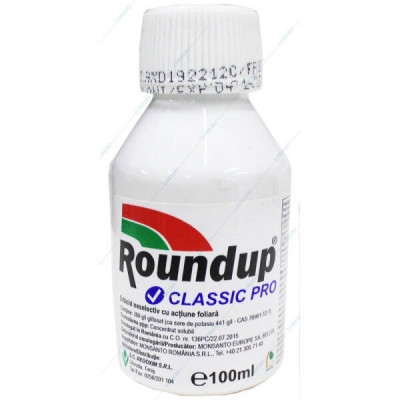 RoundUp Classic Pro 100 ml, erbicid total neselectiv sistemic pe baza de Glifosat foto