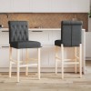 VidaXL Scaune de bar, 2 buc., lemn masiv de hevea și textil 4006215