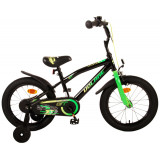 Bicicleta pentru baieti Volare Super GT, 16 inch, culoare negru/verde, frana de PB Cod:21782