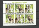 CHAD 1998 FAUNA ANIMALE SALBATICE CAINI SALBATICI SI FENEC, Nestampilat