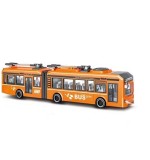 Autobuz cu sunete, lumini si functie usi deschise 42 cm portocaliu, Oem
