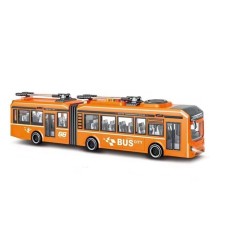 Autobuz cu sunete, lumini si functie usi deschise 42 cm portocaliu