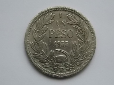 UN PESO 1933 CHILE foto