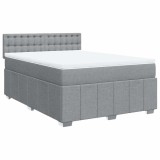 Cumpara ieftin Pat continental, gri deschis, 140x200 cm, material textil
