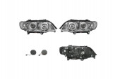 Set faruri tuning BMW X5 (E53), 01.1999-05.2003, Taiwan, partea stanga+dreapta, tip bec H1+H1; manual; transparent, argintiu;, Rapid