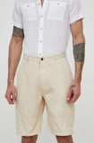 Barbour pantaloni scurti din bumbac Essentials culoarea bej, MST0023