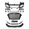 Set bara fata AUDI A3 (8V), 06.2012-07.2016, cu lampi ceata, cu gauri spalator; grunduit, de vopsit; type RS3; cu grile, cu spoiler; cu suport numar