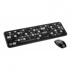 Kit wireless tastatura + mouse Serioux Colourful, negru