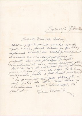 HST A1573 Scrisoare 1938 Institutul de Demografie către Lucian Bolcaș foto