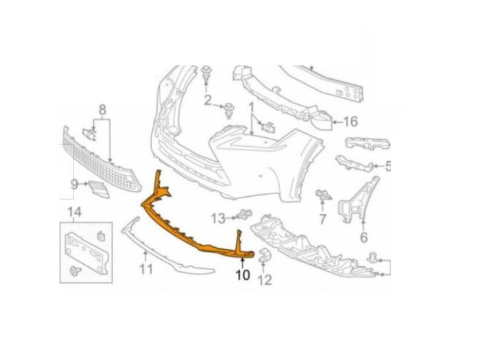 Bandou bara protectie Lexus Nx (Az10), 08.2014-, Fata, argintiu, Aftermarket