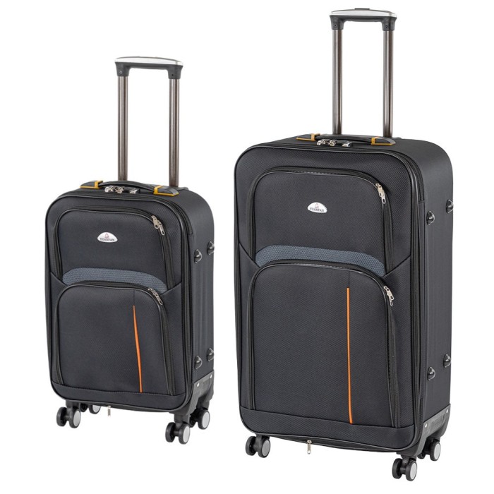 TraveLux Light III gurul&oacute;s bőr&ouml;nd szett fekete