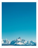 Tablou Canvas pe peisaj montan cu cer senin, 26 x 39 cm, CMCLASS