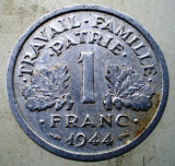 1.175 FRANTA VICHY WWII 1 FRANC 1944, Europa, Aluminiu
