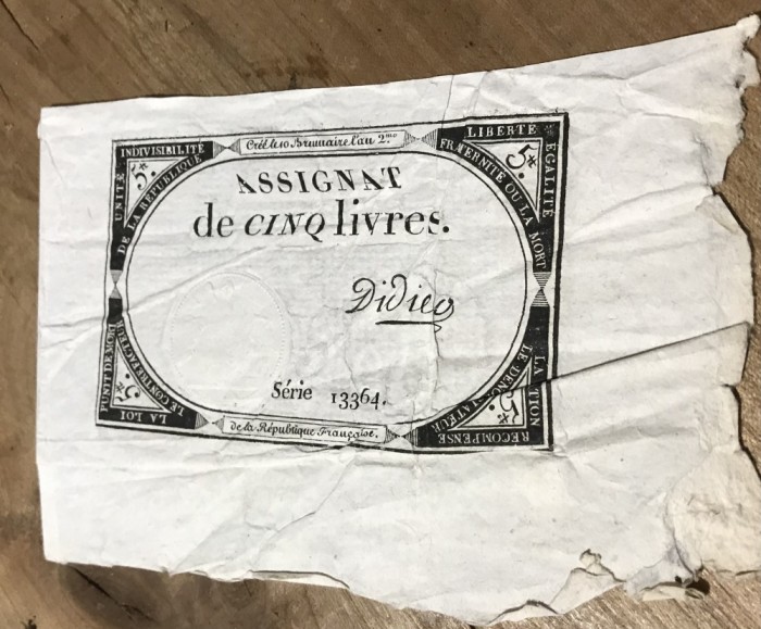 STR01 Franta Asignata Assignata 1793 5 Livres