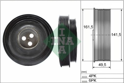 INA 544 0166 10 Fulie curea, arbore cotit foto