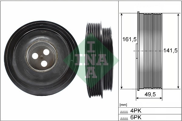 INA 544 0166 10 Fulie curea, arbore cotit