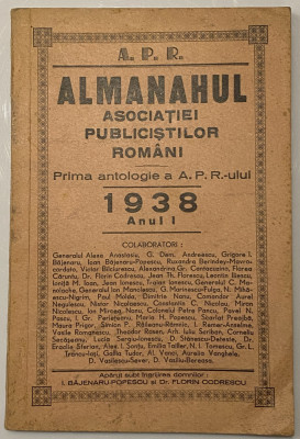 revista brosura veche Almanahulul Asociatiei Publicistilor Romani 1938 anul 1 foto
